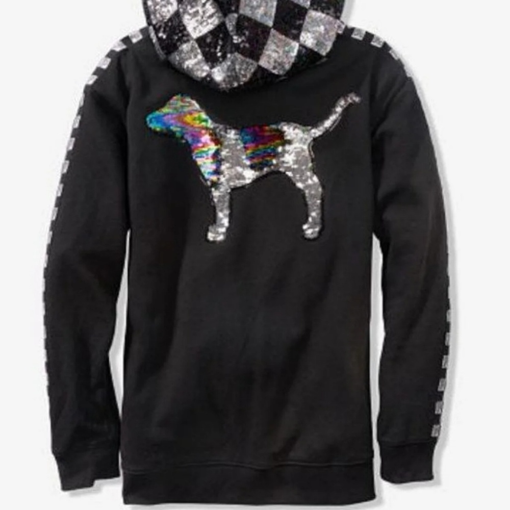 VS PINK Bling Fashion Show Hoodie Large